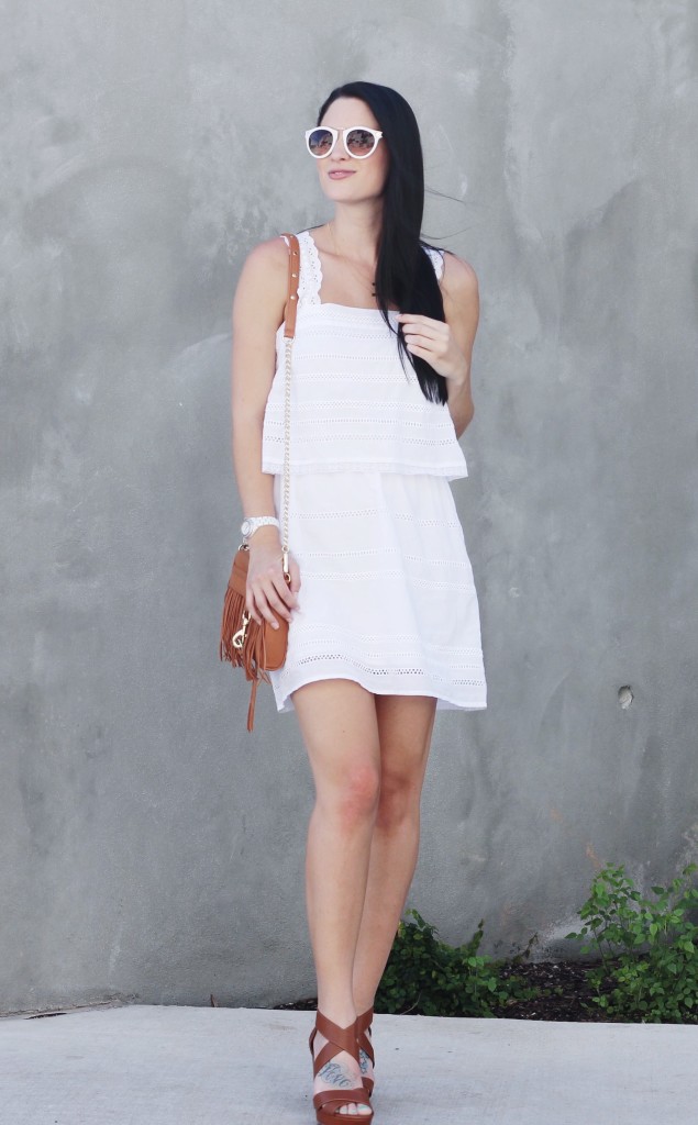 White Eyelet Dress | how to style a white dress | how to wear a white dress | white dress style ideas | summer fashion tips | summer outfit ideas | summer style tips | what to wear for summer | warm weather fashion | fashion for summer | style tips for summer | outfit ideas for summer || Dressed to Kill