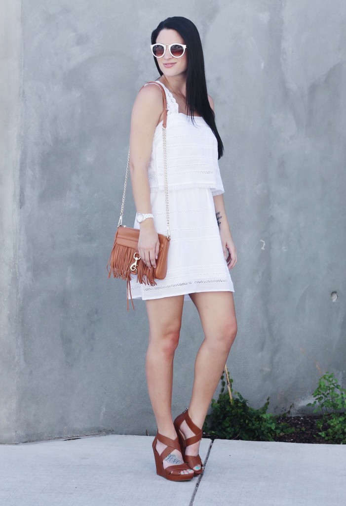 White Eyelet Dress | how to style a white dress | how to wear a white dress | white dress style ideas | summer fashion tips | summer outfit ideas | summer style tips | what to wear for summer | warm weather fashion | fashion for summer | style tips for summer | outfit ideas for summer || Dressed to Kill