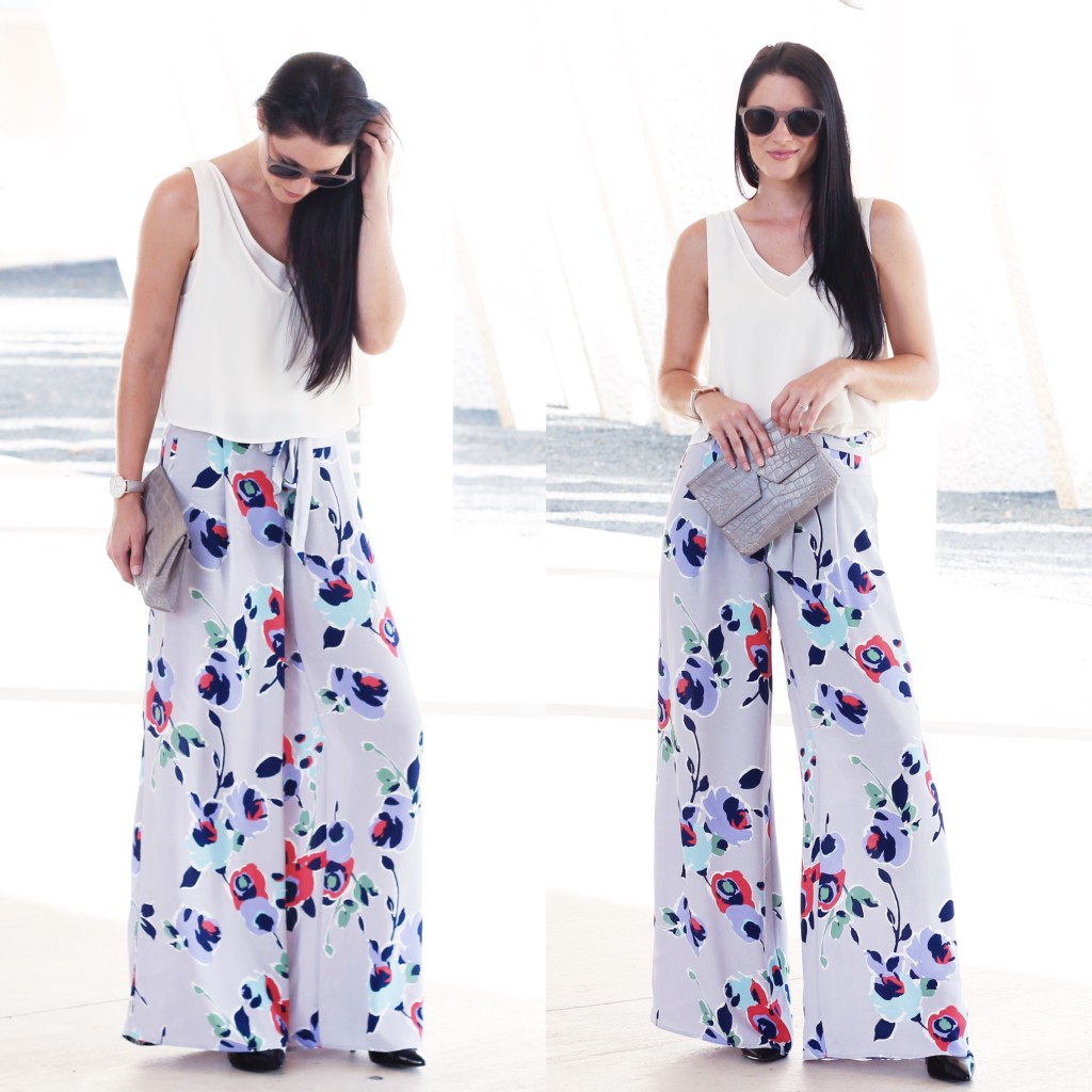 Floral Wide Leg Pants | how to style wide leg pants | how to wear wide leg pants | wide leg pants style tips | summer fashion tips | summer outfit ideas | summer style tips | what to wear for summer | warm weather fashion | fashion for summer | style tips for summer | outfit ideas for summer || Dressed to Kill